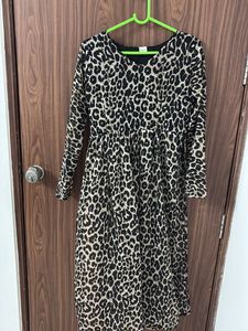 Leopard Print Side Slit Kurti