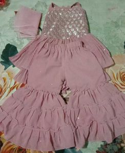 Stunning Pink Sequined Kurta Set
