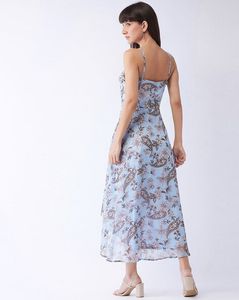 MagreFloral Print Dress High-Low Dres