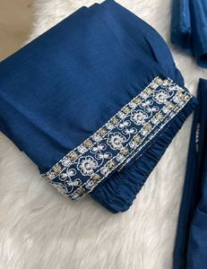 Blue Embroidered Kurta Set with Dupatta
