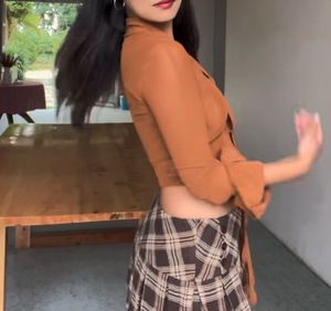 Stylish Brown Tie-Front Top