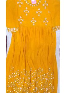 Beautiful Yellow Embroidered Gown
