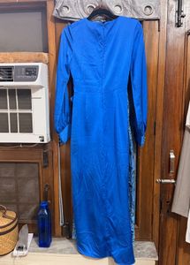 Elegant Blue Wrap Dress