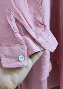 Embroidered Pink Collared Shirt