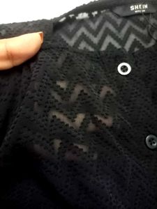 SHEIN BRAND SALE🎊 Chic Black Button down shirt