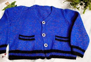 Cute Blue Knit Cardigan