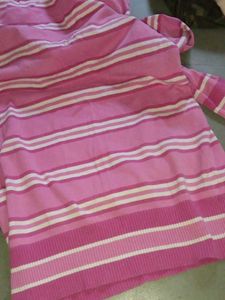 Pink Striped Hoodie Sweater