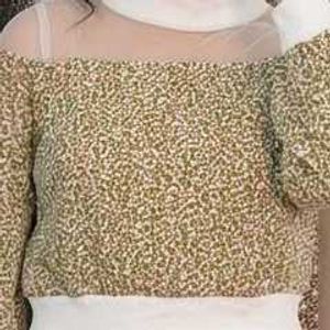 🌸 Cute Floral Puff Sleeve Crop Top | Trendy Mesh