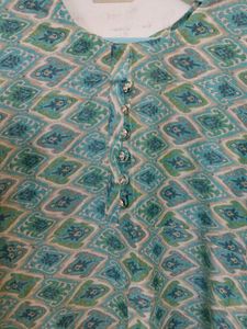 offer!!   Bluish green Diamond Print Kurta