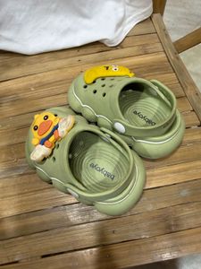 Cute Green Crocs with Banana &amp; Duck Charms