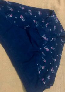 Floral Print Navy Blue Briefs