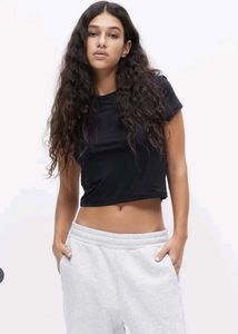Black Cropped T-Shirt