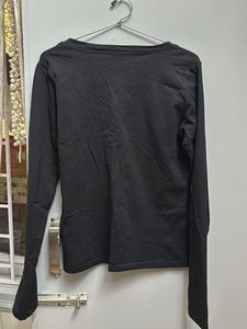 Black Graphic Print Long Sleeve Top
