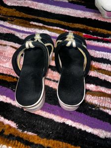 Sparkly Black Platform Sandals