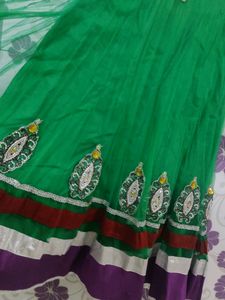 Green Embellished Anarkali Dress