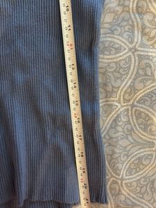 Light Blue Ribbed Turtleneck Sweater