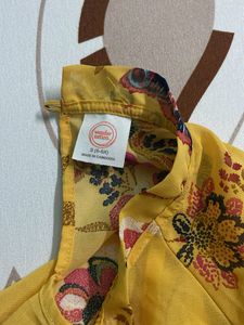 Yellow Floral Print Dress