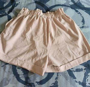 Solid women pink high waist shorts😍