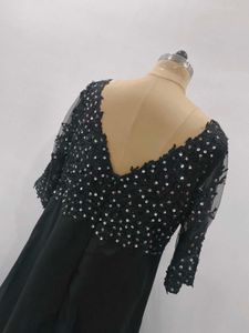 Elegant Black Evening Plus Size Gown