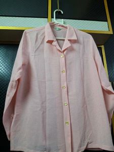 Pink Gingham Button-Up Shirt