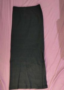 Black Midi Skirt with Slit