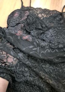 Net padded camisole dress