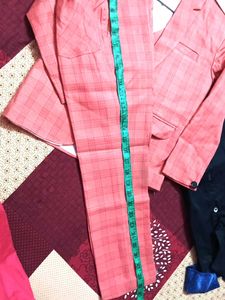 Men's Coral Checked Waistcoat