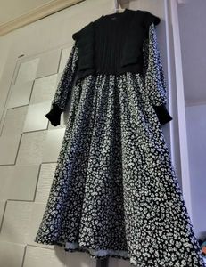 Elegant Floral Print winter dress