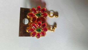 Red &amp; Green Flower Earrings