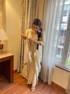 Golden Heavy Sharara Suit