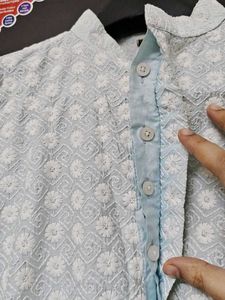 Men's Embroidered Kurta Like New light blue