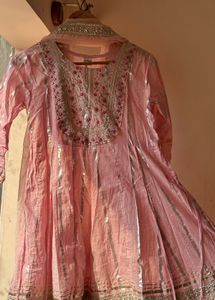 Elegant Pink Embroidered Anarkali Dress
