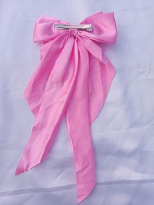 Satin Long Tail Hair Bow  Clip