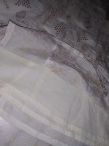 Elegant White short Kurta with Gold Embellishments