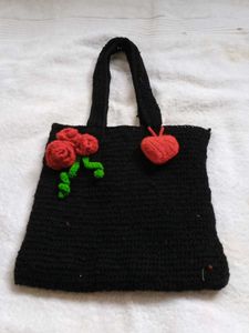 Beautiful Woolen Black Purse