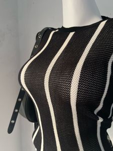 Striped Mesh Knit Top