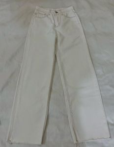 off white wide leg jeans