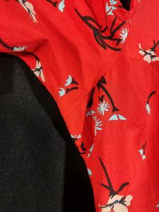 Red Printed Jumpsuit (Women)