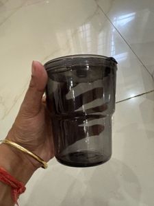 Glass Cup with Straw and Lid