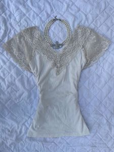 Horror porcelain doll lace top🕯️🗝️ (off white)