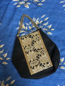 Elegant Black & Gold Handbag