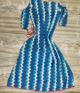 Versatile Blue Chevron Wrap Dress