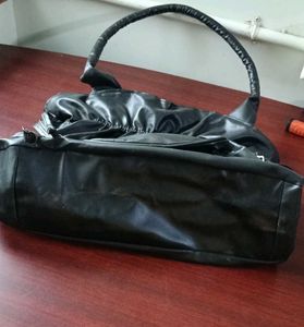 Chic Black Faux Leather Hobo Bag