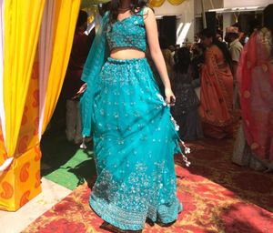 Teal Embellished Lehenga