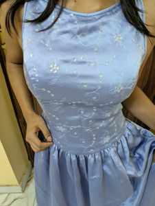Charming Blue Embellished Dress