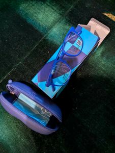 Blue Eyeglasses with Case
