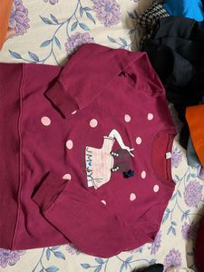 Cute Burgundy Polka Dot Sweatshirt