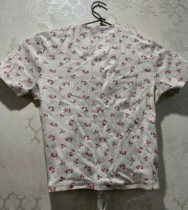 Cute Ruched Floral Crop Top