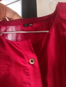 Maroon Stripped Straight Kurti