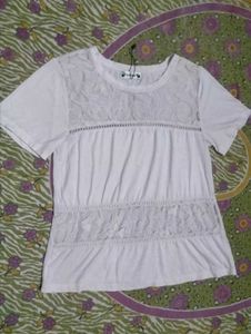 Chic White Lace Detail Top